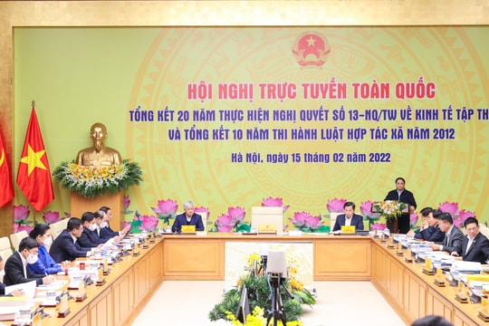 Thủ tướng chủ trì Hội nghị trực tuyến toàn quốc về kinh tế tập thể, HTX
