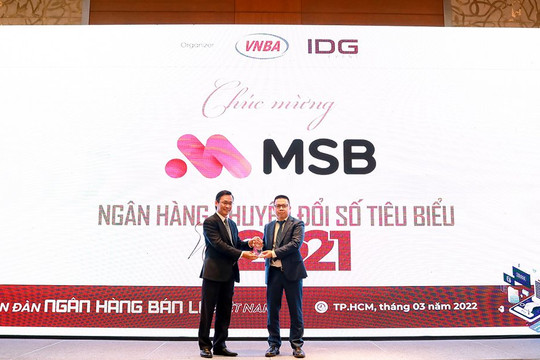 MSB nhận giải thưởng "Ngân hàng chuyển đổi số tiêu biểu"