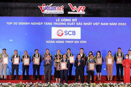 SCB được tôn vinh trong Top 50 doanh nghiệp tăng trưởng xuất sắc nhất Việt Nam
