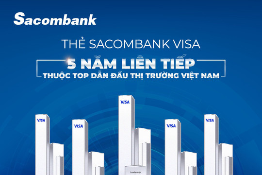 Thẻ Sacombank Visa 5 năm liên tiếp thuộc Top dẫn đầu thị trường Việt Nam