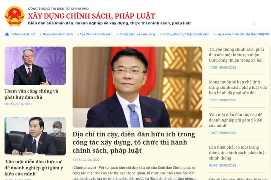 Chuyên trang “Xây dựng chính sách, pháp luật” chính thức ra mắt trên Cổng Thông tin điện tử Chính phủ