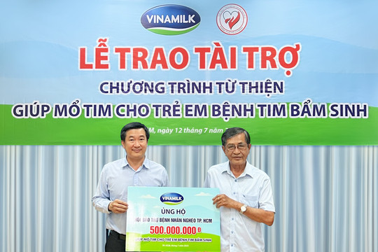 Vinamilk tiếp tục hỗ trợ phẫu thuật tim và mắt cho trẻ em khó khăn