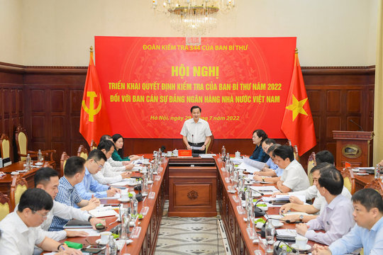 Đoàn kiểm tra của Trung ương Đảng làm việc với Ban cán sự Đảng Ngân hàng Nhà nước