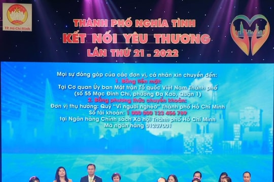 Sacombank ủng hộ 1 tỷ đồng vào quỹ "Vì người nghèo" TP. Hồ Chí Minh