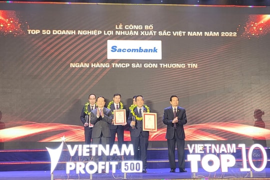 Sacombank thuộc Top 50 Doanh nghiệp lợi nhuận xuất sắc Việt Nam 2022