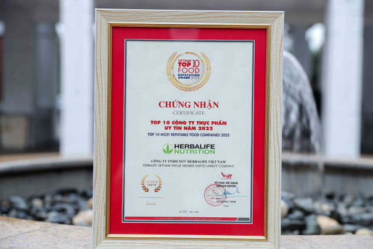 Herbalife Việt Nam lần thứ 2 liên tiếp được vinh danh Top 10 công ty thực phẩm uy tín 