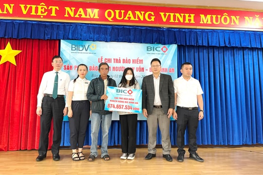 BIC chi trả hơn 870 triệu đồng quyền lợi bảo hiểm khách hàng tại Lâm Đồng