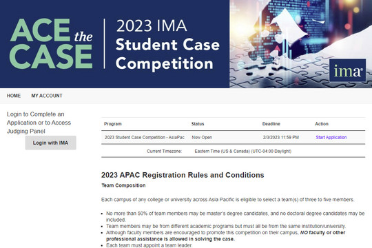 Chính thức mở đăng ký Cuộc thi IMA AsiaPac Student Case Competition 2023: Cơ hội cho sinh viên Việt Nam