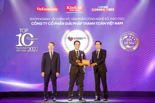 VNPAY-POS đạt danh hiệu Top 10 sản phẩm - dịch vụ Tin Dùng Việt Nam 2022