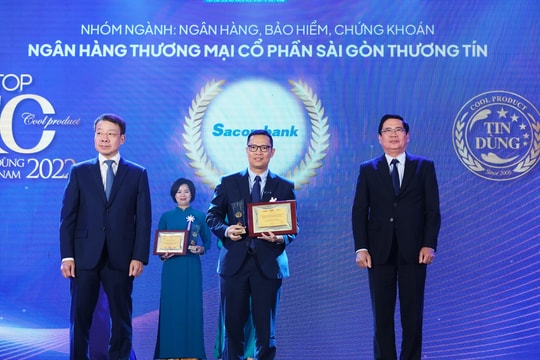 Công nghệ Tap To Phone của Sacombank  được vinh danh top 10 sản phẩm, dịch vụ tin dùng Việt Nam 2022 