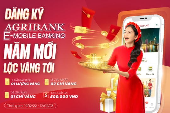 ​​​​​​​Mở tài khoản Agribank E-Mobile Banking đặt vé tàu Tết, nhận combo giảm giá 500.000 đồng cùng cơ hội trúng thưởng 1 lượng vàng