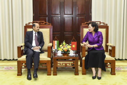 Thống đốc NHNN Nguyễn Thị Hồng tiếp Đại sứ Ấn Độ tại Việt Nam
