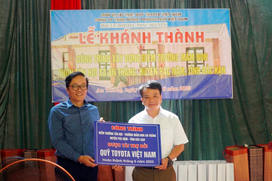 Quỹ Toyota Việt Nam hỗ trợ xây dựng điểm trường tại tỉnh Bắc Kạn và Nghệ An