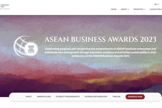 Mở đơn đăng ký Giải thưởng Doanh nghiệp ASEAN 2023