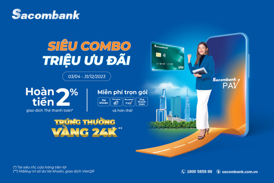 Thêm 99 khách hàng Sacombank trúng vàng SJC