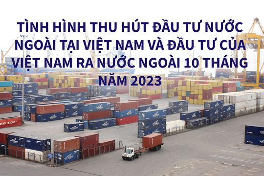 [Infographic] Tình hình thu hút đầu tư nước ngoài tại Việt Nam và đầu tư của Việt Nam ra nước ngoài 10 tháng năm 2023
