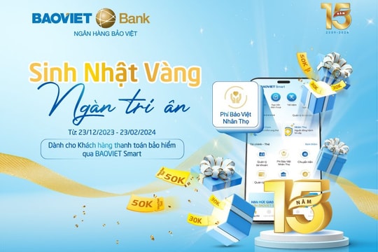BAOVIET Bank tưng bừng ưu đãi mừng sinh nhật 15 tuổi