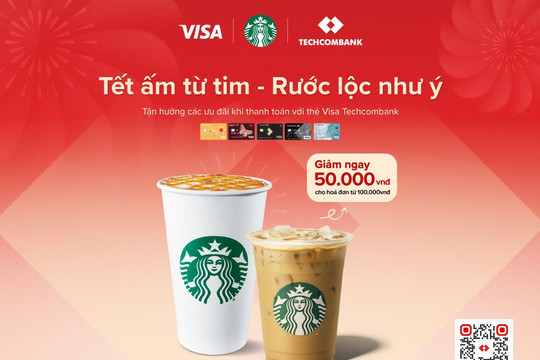 Techcombank hợp tác cùng Starbucks Việt Nam đem “Tết ấm từ tim – Rước lộc như ý” tới khách hàng