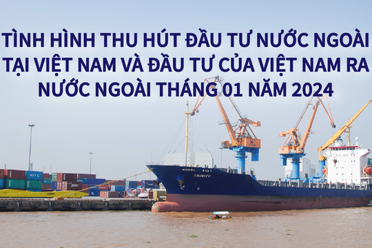 [Infographic] Tình hình thu hút đầu tư nước ngoài tại Việt Nam và đầu tư của Việt Nam ra nước ngoài tháng 1/2024