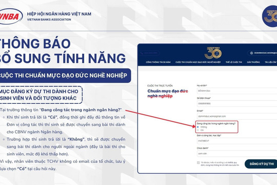 Bổ sung tính năng tham gia thi Chuẩn mực đạo đức nghề nghiệp trên cổng VNBA30