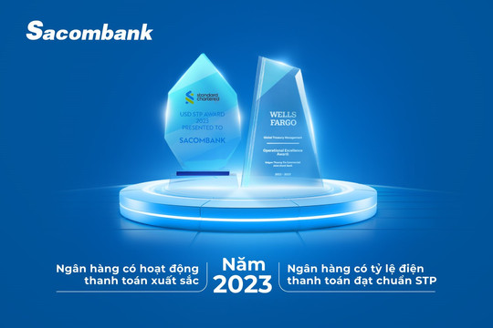 Sacombank liên tiếp nhận giải thưởng quốc tế nhờ hoạt động thanh toán xuất sắc
