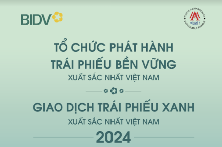 BIDV được vinh danh trong lĩnh vực tài chính bền vững