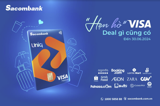 Nhận ưu đãi mỗi ngày khi chi tiêu qua thẻ Sacombank Visa