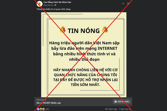 Cảnh báo giả mạo Học viện An ninh Nhân dân/Cao đẳng Cảnh sát Nhân dân hỗ trợ lấy lại tiền đã mất