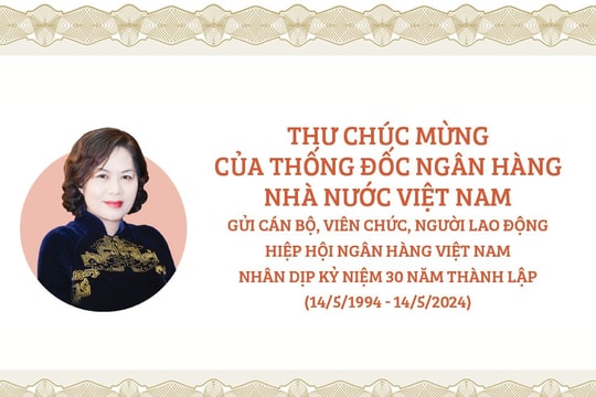 Thư chúc mừng của Thống đốc Ngân hàng Nhà nước Việt Nam nhân dịp Kỷ niệm 30 năm thành lập Hiệp hội Ngân hàng Việt Nam