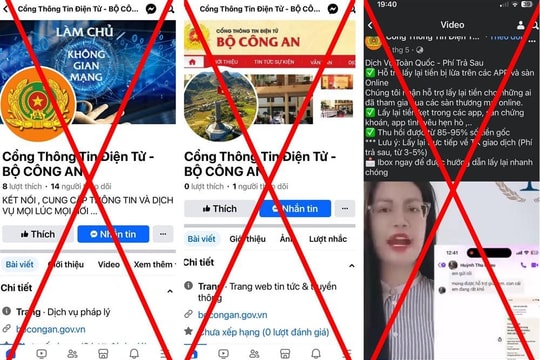Thận trọng trước thủ đoạn mạo danh Cổng Thông tin điện tử Bộ Công an