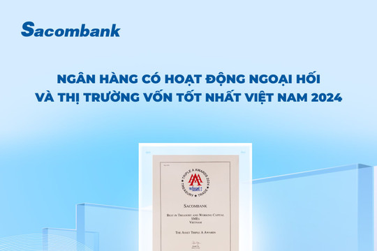 Dịch vụ ngoại hối của Sacombank đạt giải thưởng The Asset Triple A