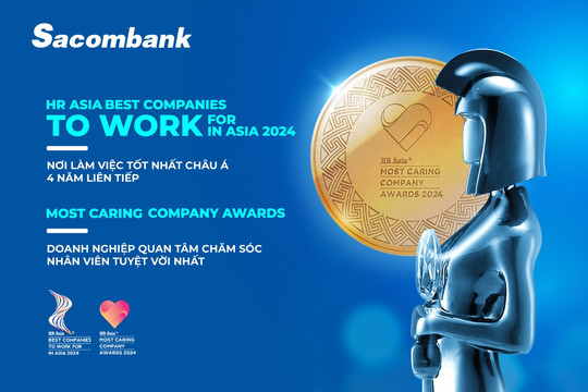 Sacombank được vinh danh kép với giải thưởng "Nơi làm việc tốt nhất châu Á” 4 năm liên tiếp và "Doanh nghiệp quan tâm chăm sóc nhân viên tuyệt vời nhất”
