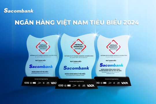 Sacombank 7 năm liên tiếp được vinh danh tại Giải thưởng Ngân hàng Việt Nam tiêu biểu