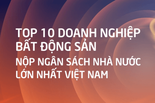 10 công ty bất động sản tư nhân nộp 32.000 tỷ đồng vào ngân sách Nhà nước