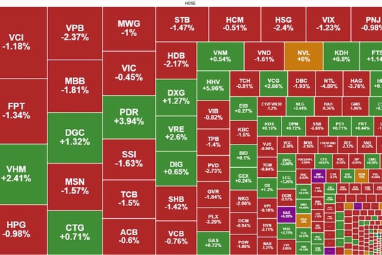 Chịu áp lực từ chứng khoán thế giới, VN-Index giảm hơn 8 điểm