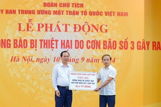 Ngành Ngân hàng ủng hộ 38,4 tỷ đồng khắc phục hậu quả bão Yagi