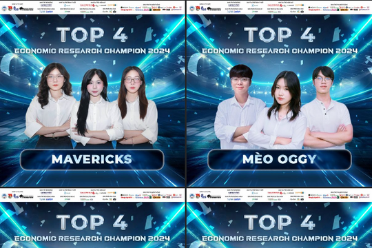 Lộ diện Top 4 đội thi xuất sắc nhất bước vào Đêm chung kết Economic Research Champion 2024