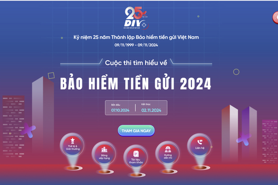 Hiệp hội Ngân hàng kêu gọi tổ chức hội viên phát động Cuộc thi trực tuyến tìm hiểu về Bảo hiểm tiền gửi năm 2024 trên toàn hệ thống