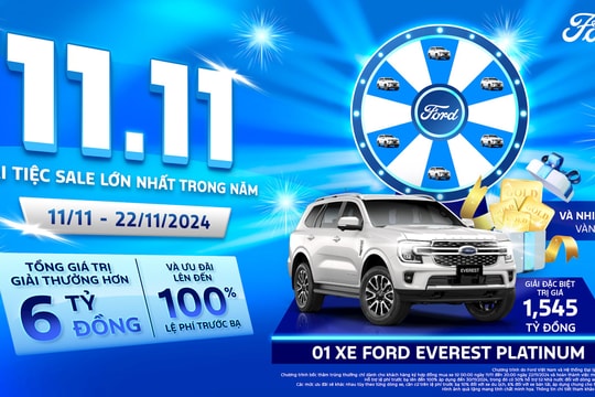 Ford Việt Nam triển khai “Đại tiệc sale” với nhiều ưu đãi hấp dẫn cho khách hàng trong tháng 11