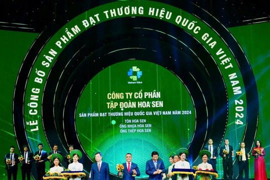 Tập đoàn Hoa Sen 7 lần liên tiếp được vinh danh Thương hiệu Quốc gia Việt Nam