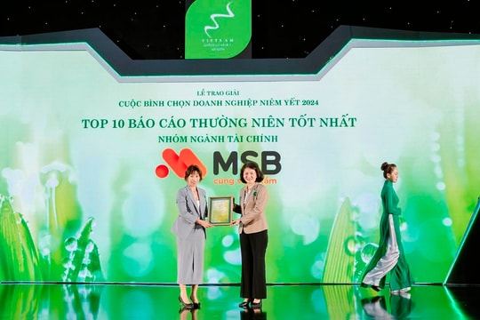 Năm thứ 2 liên tiếp MSB lọt Top 10 Báo cáo thường niên tốt nhất nhóm ngành tài chính