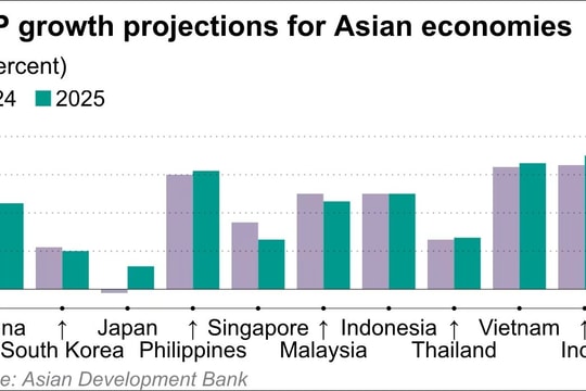ADB nâng dự báo tăng trưởng kinh tế Việt Nam lên 6,4% năm 2024 và 6,6% năm 2025