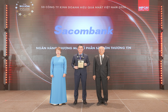 Sacombank lần thứ 3 vào “Top 50 công ty kinh doanh hiệu quả nhất Việt Nam”