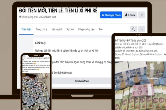 Cảnh giác trước các dịch vụ đổi tiền trên mạng xã hội dịp cận Tết Nguyên đán