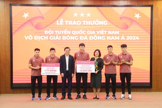 Vô địch bóng đá Đông Nam Á 2024, Đội tuyển bóng đá nam Quốc gia Việt Nam nhận phần thưởng lớn từ Agribank