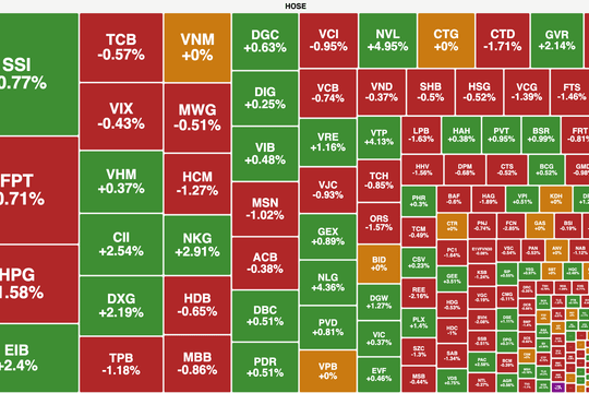 VN-Index đảo chiều giảm nhẹ