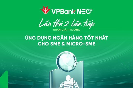 Năm thứ 2 liên tiếp VPBank NEOBiz được vinh danh là Ứng dụng Ngân hàng tốt nhất