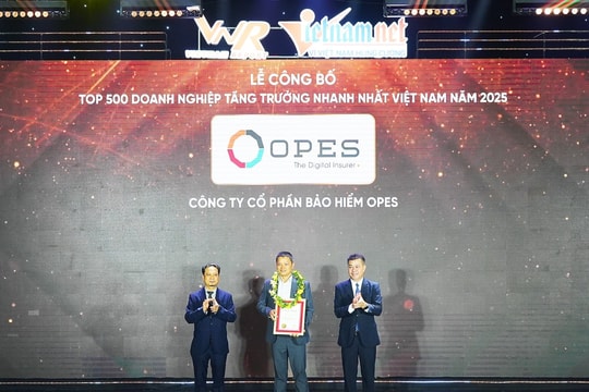 Bảo hiểm số OPES lần đầu tiên được vinh danh trong bảng xếp hạng FAST500