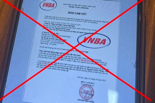 Cảnh báo mạo danh Hiệp hội Ngân hàng Việt Nam để lừa đảo, chiếm đoạt tài sản