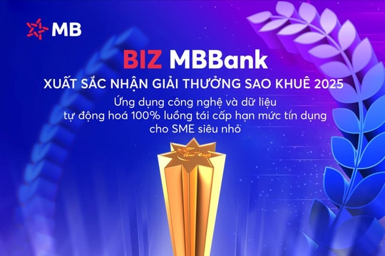 Sản phẩm vay vốn tín chấp dựa trên dữ liệu của BIZ MBBank thắng lớn tại Sao Khuê 2025